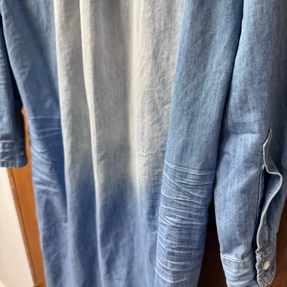 Frank & Eileen Rory Maxi Long Shirtdress Dress Famous Denim Blue Medium - Picture 8 of 16